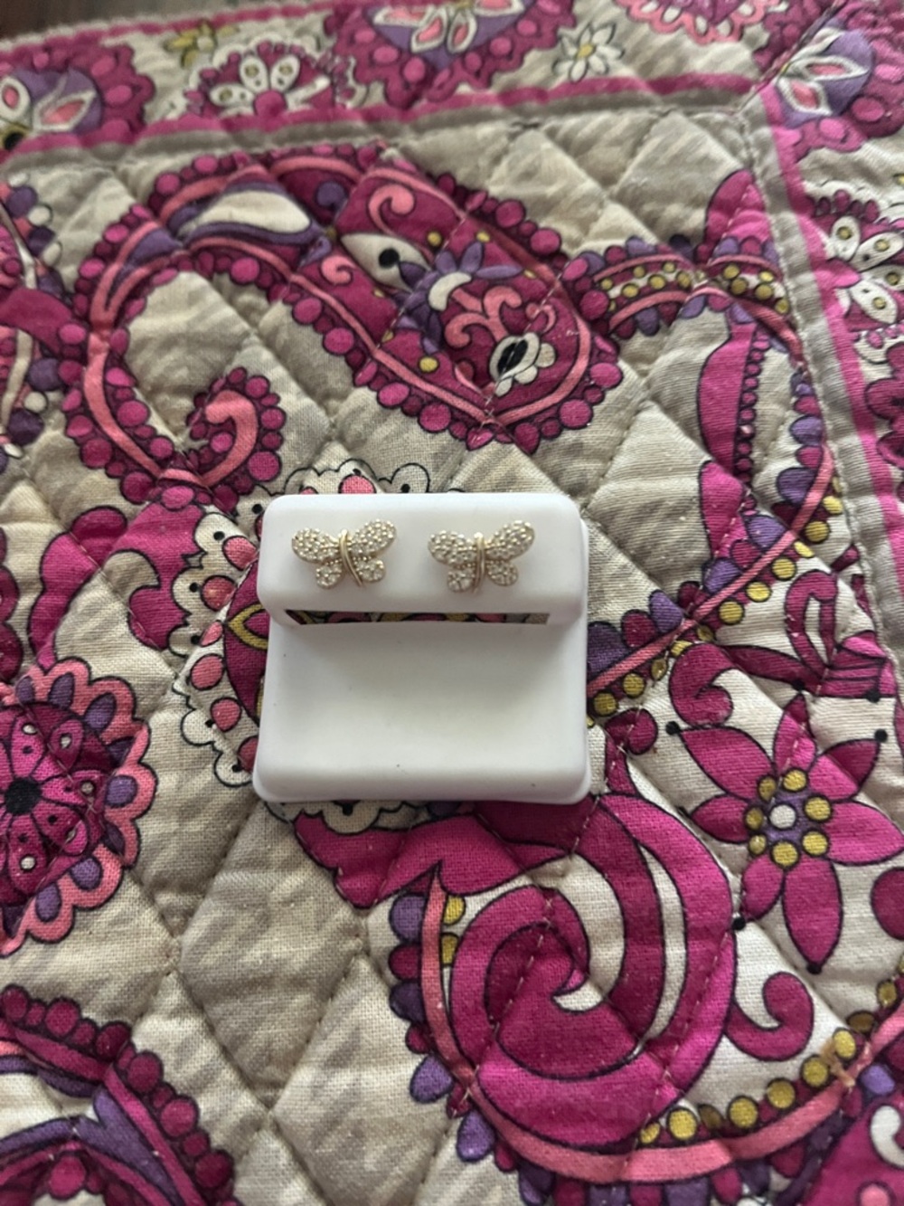 Gold-Tone Sparkling Butterfly Stud Earrings - Women Jewelry
